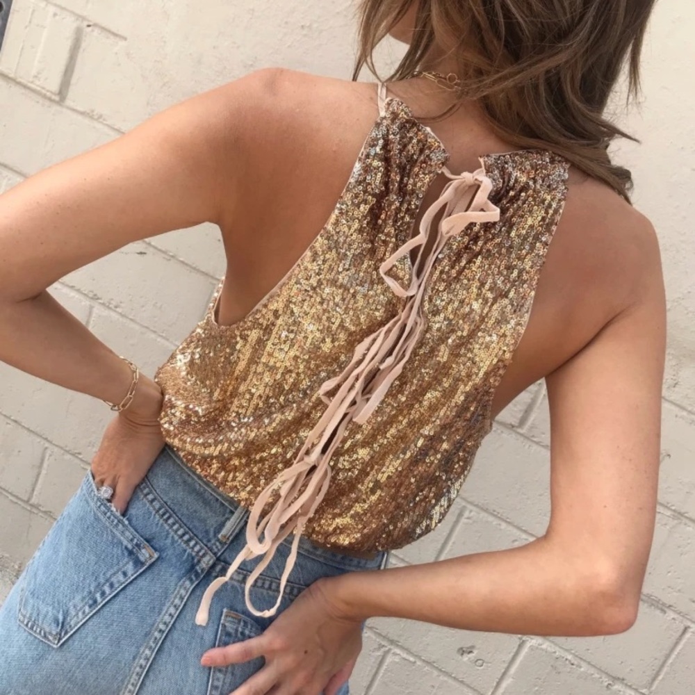 NWT sold out free people lights out halter tank